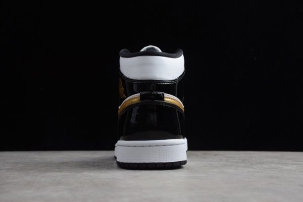 Jordan 1 Mid Patent Black White Gold 852542-007 - Image 5
