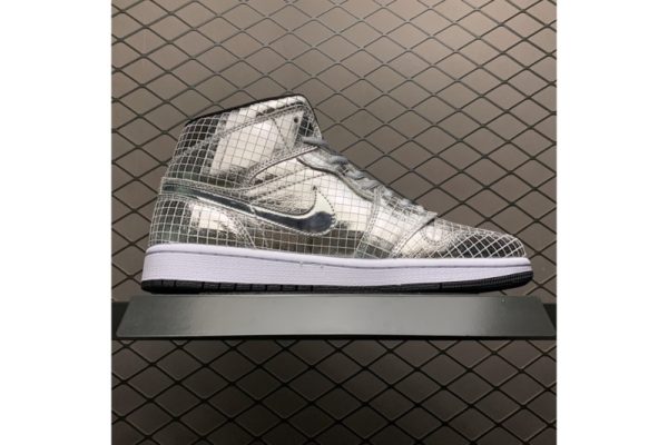 Jordan 1 Mid SE Disco Metallic Silver (W) CU9304-001 - Image 2