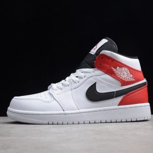 Jordan 1 Mid White Black Gym Red 554724-116