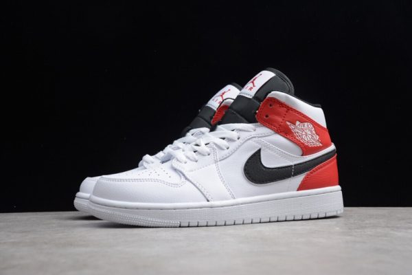 Jordan 1 Mid White Black Gym Red 554724-116 - Image 2
