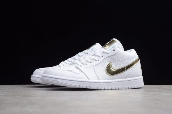 Jordan 1 Low White Metallic Gold (W) CZ4776-100 - Image 5