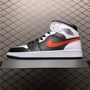 Jordan 1 Mid Black Chile Red White 554724-075