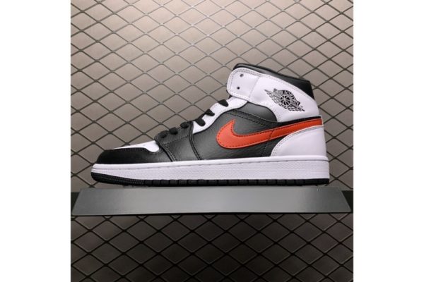 Jordan 1 Mid Black Chile Red White 554724-075
