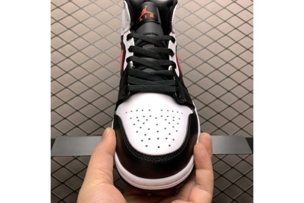 Jordan 1 Mid Black Chile Red White 554724-075 - Image 4