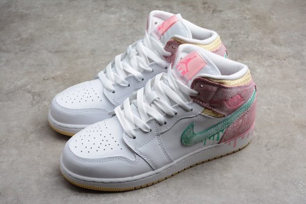Jordan 1 Mid Paint Drip (GS) DD1666-100 - Image 3