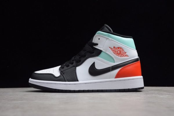 Jordan 1 Mid SE White Black Red Spruce (GS) BQ6931-100