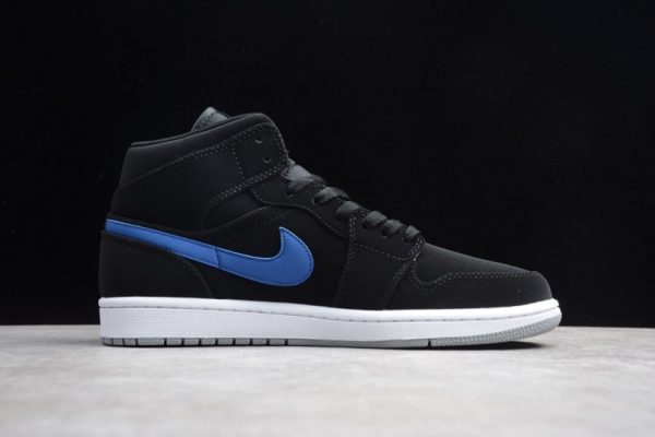 Jordan 1 Mid Multi-Color Swoosh Black (GS) 554725-065 - Image 3