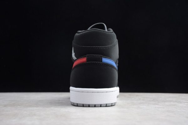 Jordan 1 Mid Multi-Color Swoosh Black (GS) 554725-065 - Image 4
