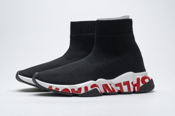 Ba***ci*ga Stretch Mesh High Top Sneaker Red - Image 4