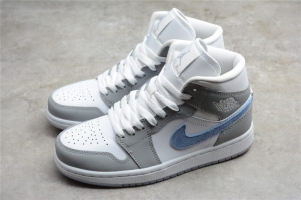 Jordan 1 Mid Wolf Grey Aluminum (W)  BQ6472-105 - Image 3