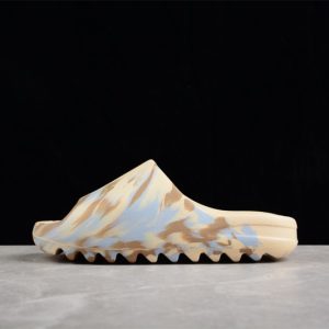 (Free Shipping)adidas Yeezy Slide Enflame Oil Painting White Yellow GW1932