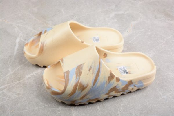 (Free Shipping)adidas Yeezy Slide Enflame Oil Painting White Yellow GW1932 - Image 3