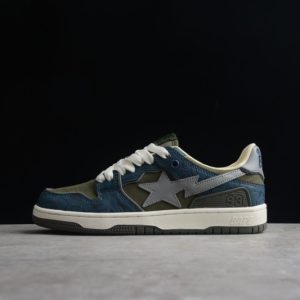 A Bathing Ape Bape SK8 Sta Army Green Dark Blue (SP batch)1H80-191-019