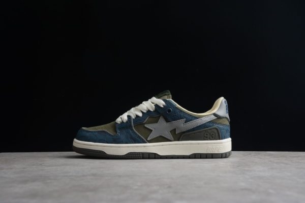 A Bathing Ape Bape SK8 Sta Army Green Dark Blue (SP batch)1H80-191-019