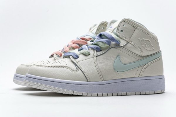 Jordan 1 Mid Multi-Color Swoosh Phantom (GS) 555112-035 - Image 3