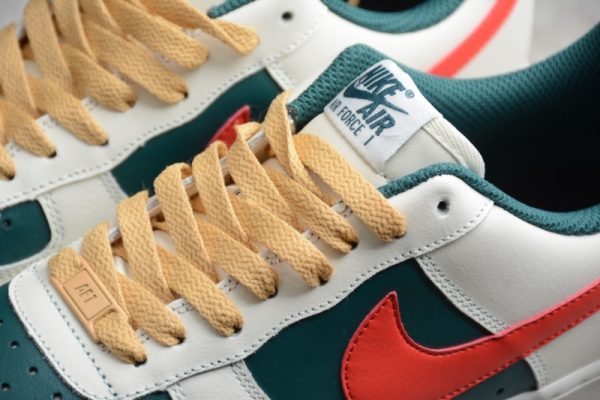 Nike Air Force 1 Low Id Cream Green Red AQ3778-991 - Image 2