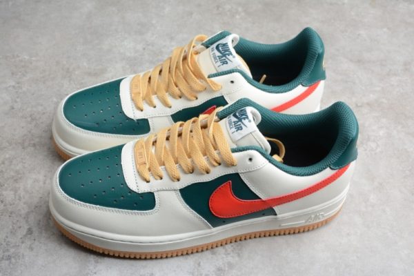 Nike Air Force 1 Low Id Cream Green Red AQ3778-991 - Image 4