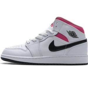 Jordan 1 Mid White Black Hyper Pink (GS) 555112-106