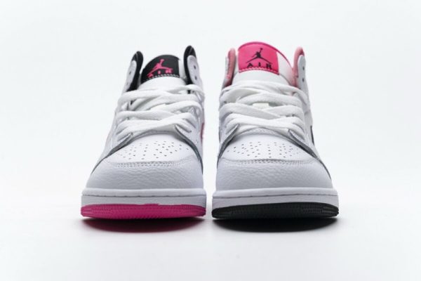 Jordan 1 Mid White Black Hyper Pink (GS) 555112-106 - Image 4