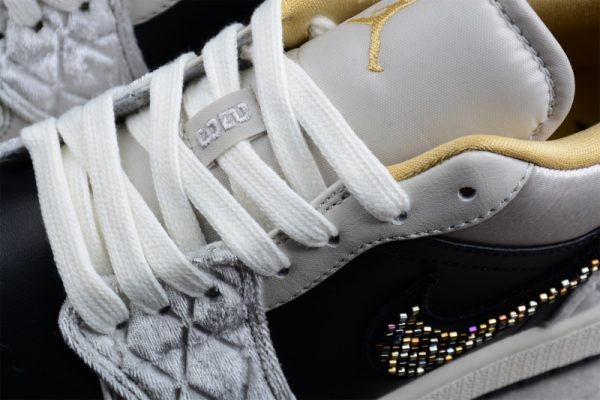 Jordan 1 Low Beaded Swoosh DV1762-001 - Image 2