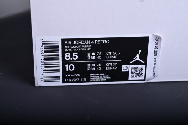Jordan 4 Retro Metallic Purple  CT8527-115 - Image 2