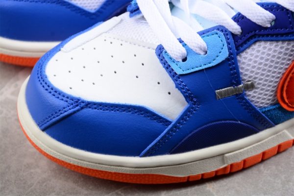 Nike Knicks Nike Dunk Low Scrap Blue/Orange/White DM0128-100 - Image 4