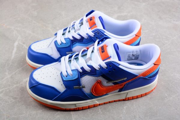 Nike Knicks Nike Dunk Low Scrap Blue/Orange/White DM0128-100 - Image 5
