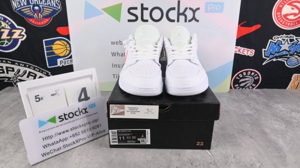 Jordan 1 Low White Multi-Color Swoosh CW7033-100 - Image 2