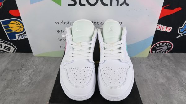 Jordan 1 Low White Multi-Color Swoosh CW7033-100 - Image 3