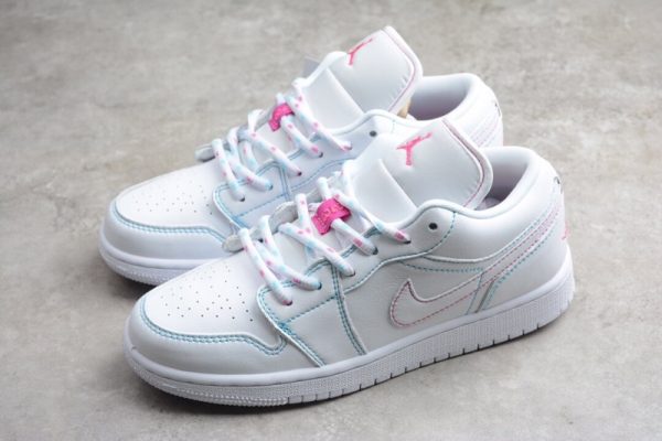 Jordan 1 Low White Green Pink (GS) 554723-101 - Image 2