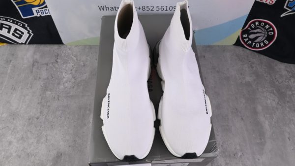 Ba***ci*ga Speed Clear Sole Sneaker White Black - Image 2