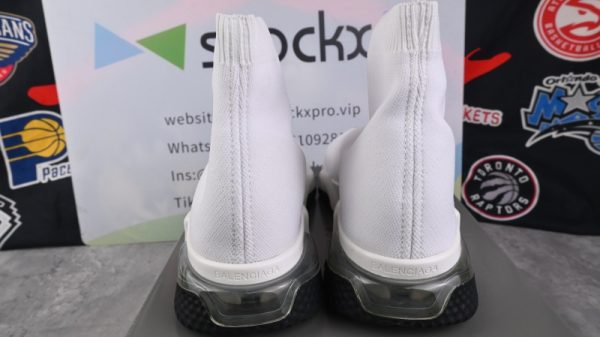 Ba***ci*ga Speed Clear Sole Sneaker White Black - Image 3