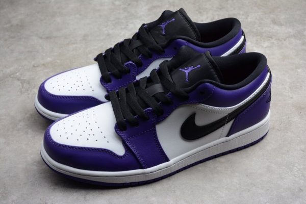 Jordan 1 Low Court Purple White 553558-500 - Image 3