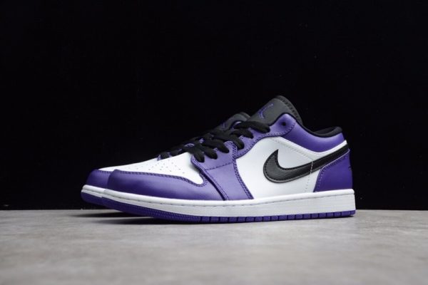 Jordan 1 Low Court Purple White 553558-500 - Image 4