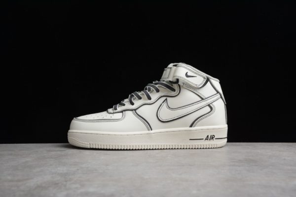 Nike Air Force 1 Mid AF1 Beige/Black AQ2898-008 - Image 2