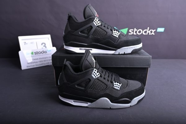 Jordan 4 Retro Black Canvas (GS)(SP Batch)DV0553-006 - Image 4