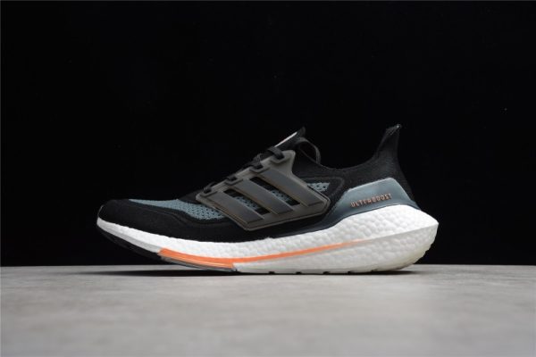 Adidas Ultra Boost 21 Black Blue Oxide Screaming Orange FY0389 - Image 2