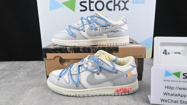 Off-White x Nike SB Dunk Low The 50 NO.10 White Grey Blue Yellow (SP Batch) DM1602-112