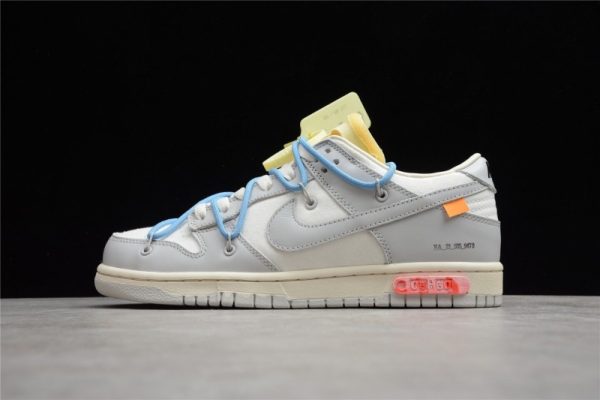 Off-White x Nike SB Dunk Low The 50 NO.10 White Grey Blue Yellow (SP Batch) DM1602-112 - Image 2