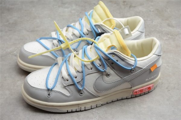 Off-White x Nike SB Dunk Low The 50 NO.10 White Grey Blue Yellow (SP Batch) DM1602-112 - Image 3