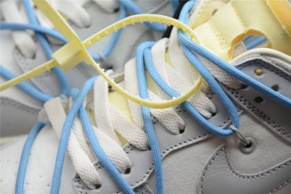 Off-White x Nike SB Dunk Low The 50 NO.10 White Grey Blue Yellow (SP Batch) DM1602-112 - Image 4