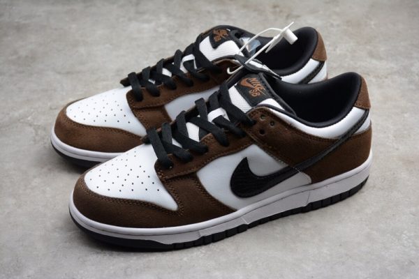 Nike SB Dunk Low White Black Trail End Brown 304292-102 - Image 4