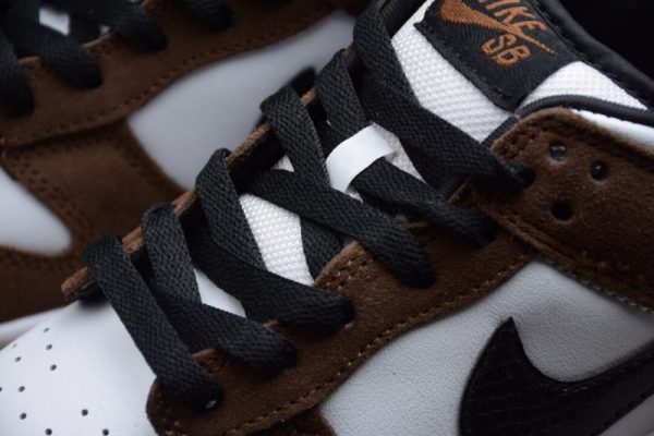 Nike SB Dunk Low White Black Trail End Brown 304292-102 - Image 5