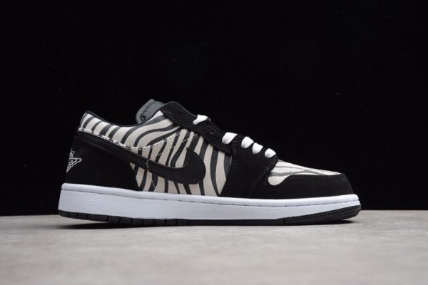 Jordan 1 Low Zebra (GS) 553560-057 - Image 2