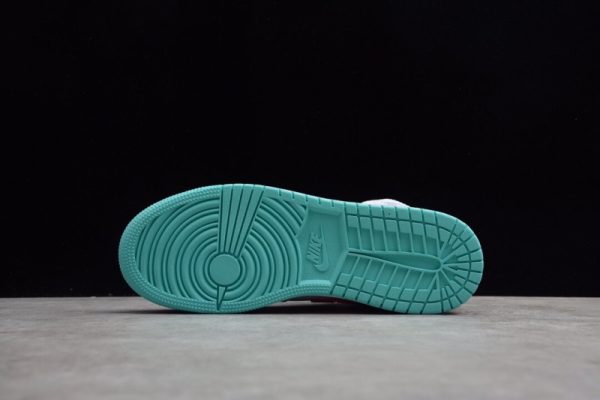 Jordan 1 Mid White Pink Green Soar (GS) 555112-102 - Image 5