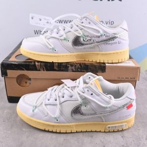 ReactRun Off White Nike Dunk Low 01 Of 50 OW White Metallic Silver (SP Batch) DM1602-127