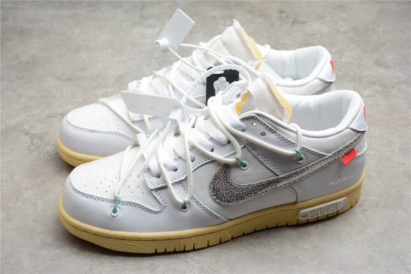 ReactRun Off White Nike Dunk Low 01 Of 50 OW White Metallic Silver (SP Batch) DM1602-127 - Image 4