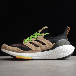 adidas Ultra Boost 21 Black Beige Tone Green GX5254