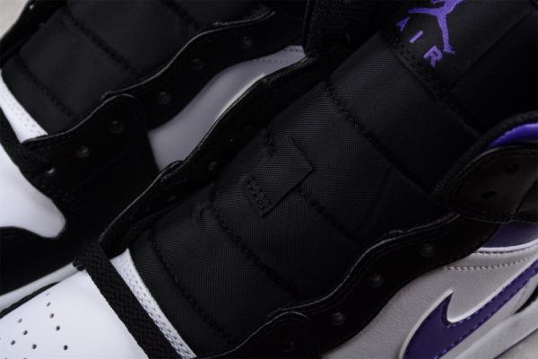 Jordan 1 Mid White Black Purple 554724-095 - Image 2