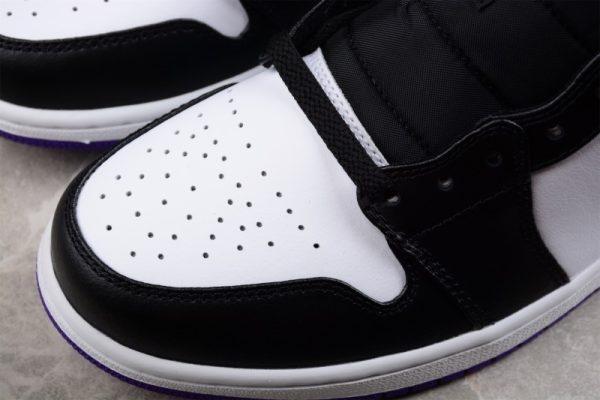 Jordan 1 Mid White Black Purple 554724-095 - Image 3